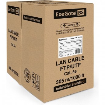 Кабель EXEGATE FUTP4-C5E-CCA-S24-IN-PVC-GY-305 FTP Кабель EXEGATE FUTP4-C5E-CCA-S24-IN-PVC-GY-305 FTP