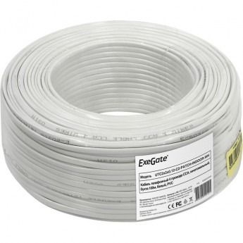 Кабель EXEGATE UTС2X2X0.12-C2-PATCH-INDOOR-WH телефонный Кабель EXEGATE UTС2X2X0.12-C2-PATCH-INDOOR-WH телефонный