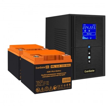 Комплект EXEGATE ИБП EX295988RUS + батарея 45Aч EX285666RUS 2шт