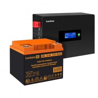 Комплект ИБП EXEGATE IDEALSINE SR-1000.LCD.2SH + батарея 45Aч, 1 шт Комплект ИБП EXEGATE IDEALSINE SR-1000.LCD.2SH + батарея 45Aч, 1 шт