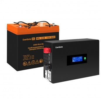 Комплект ИБП EXEGATE IDEALSINE SR-600.LCD.2SH + батарея 55Aч, 1 шт Комплект ИБП EXEGATE IDEALSINE SR-600.LCD.2SH + батарея 55Aч, 1 шт
